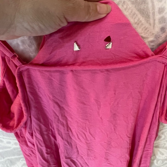 SUPER Cute bubblegum pink tank top no tag size large adorable m/l built-in bra - Picture 3 of 8